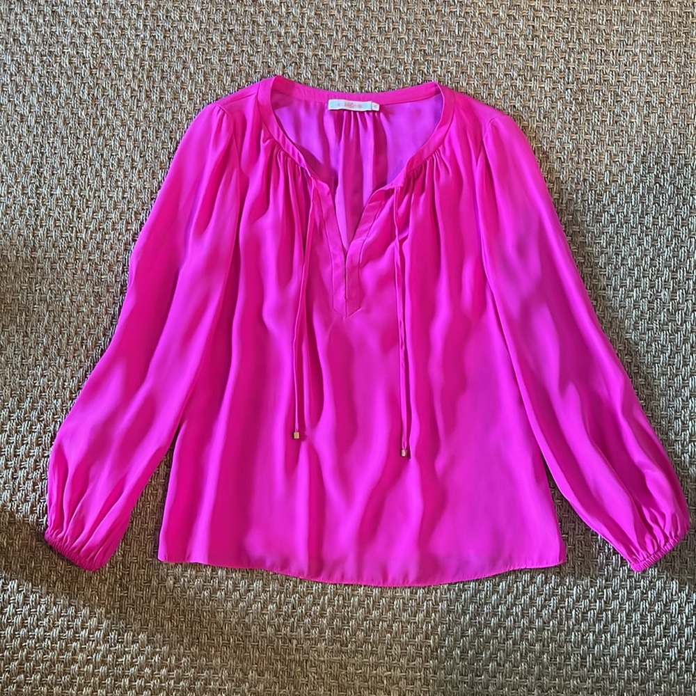 SOLD Alice & Trixie Silk Blouse - Barbie vibes!
